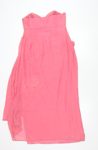 Coast Women’s Pink Silk Hi-Low Strapless Dress Size 12