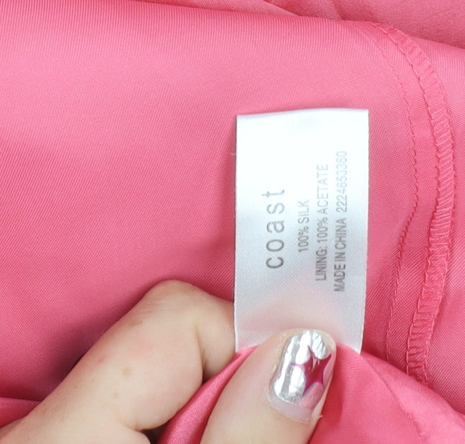 Coast Women’s Pink Silk Hi-Low Strapless Dress Size 12