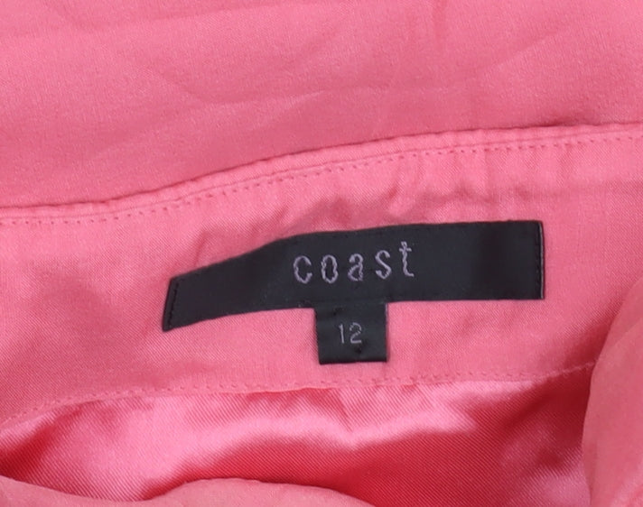 Coast Women’s Pink Silk Hi-Low Strapless Dress Size 12