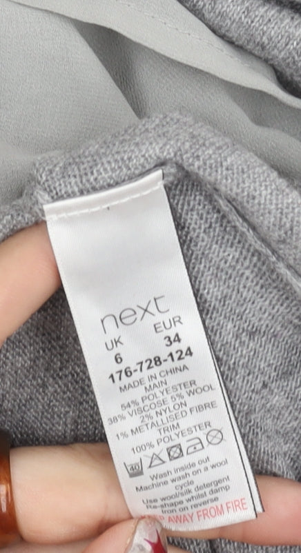 Womens UK Size 6 NEXT Grey Tunic Jumper