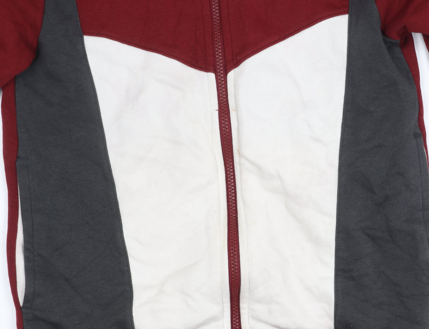 Nike Boys Red Grey White Track Jacket Hoodie Size 12 Years Full Zip