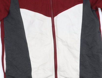 Nike Boys Red Grey White Track Jacket Hoodie Size 12 Years Full Zip