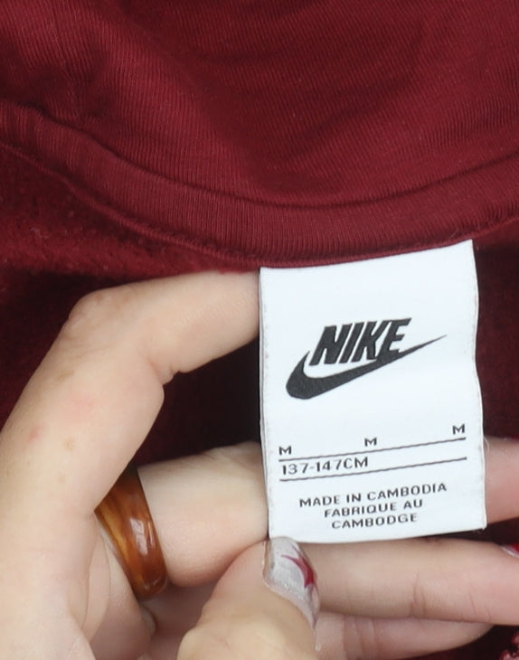 Nike Boys Red Grey White Track Jacket Hoodie Size 12 Years Full Zip