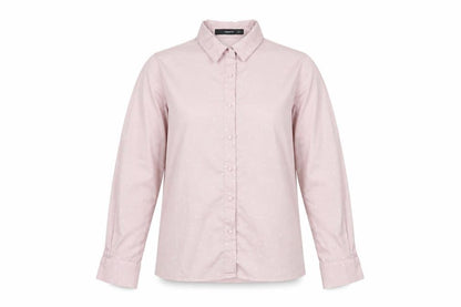 Madame Womens Pink Polka Dot Button-Up Shirt Size 10 Long Sleeve