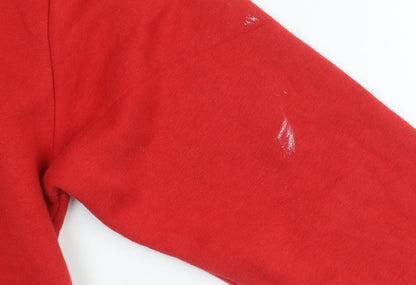 Topshop Womens Red USAF Logo Pullover Hoodie Size 8 Cotton Blend