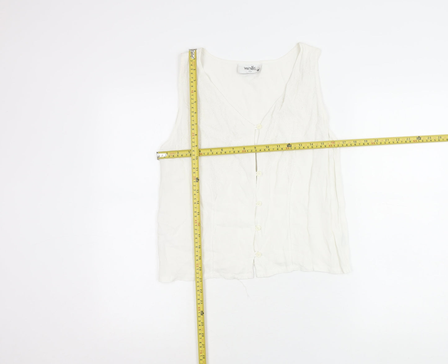 Womens UK Size 12 Wallis White Basic Blouse