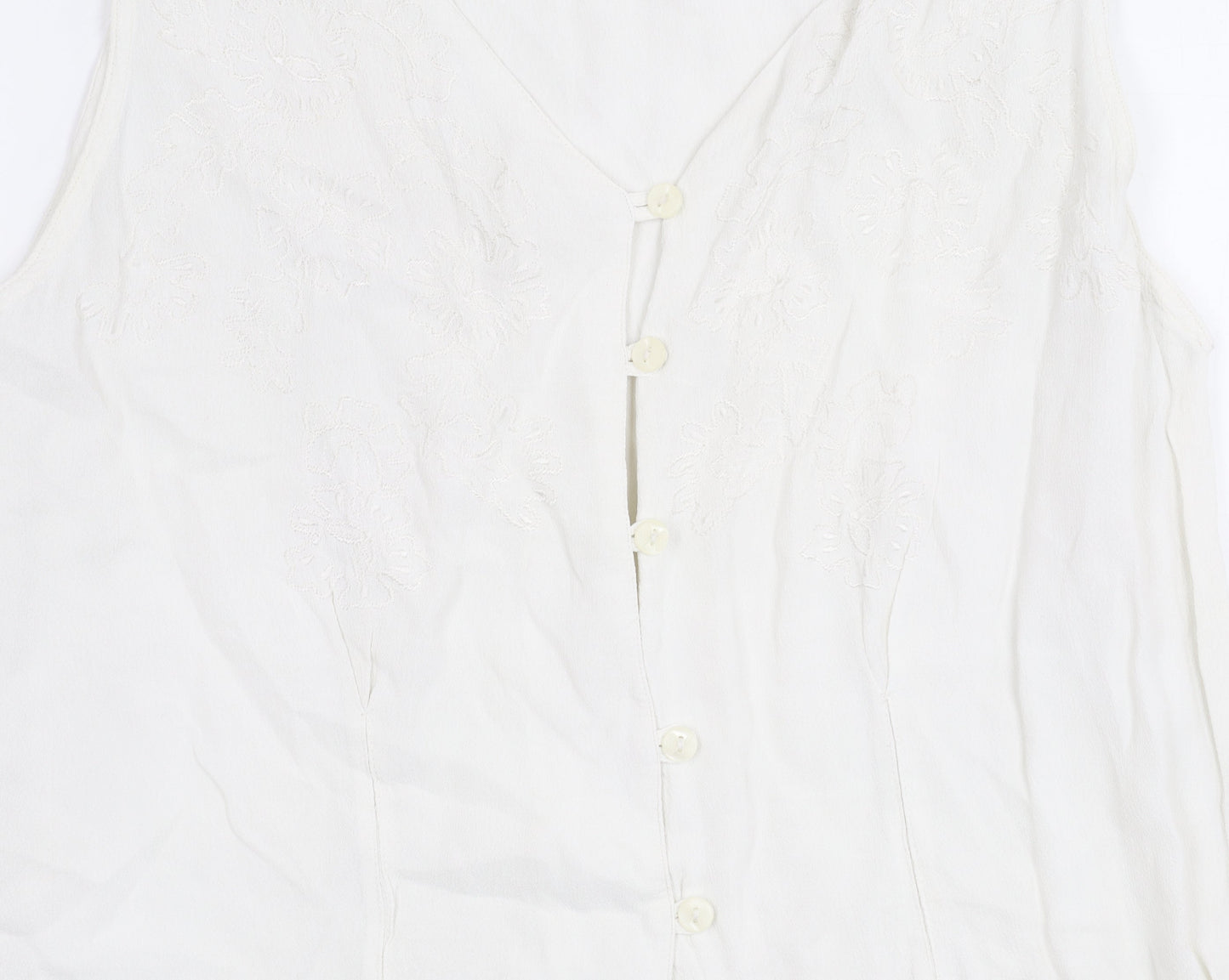 Womens UK Size 12 Wallis White Basic Blouse