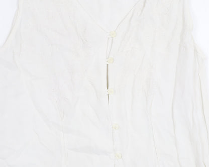 Womens UK Size 12 Wallis White Basic Blouse