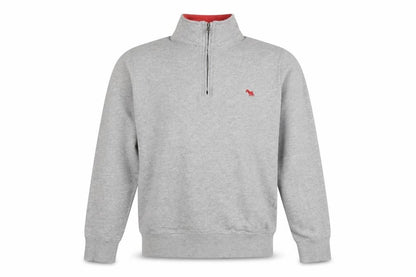 Jack Russell Men's Grey M 1/4 Zip Sweatshirt High Neck Logo