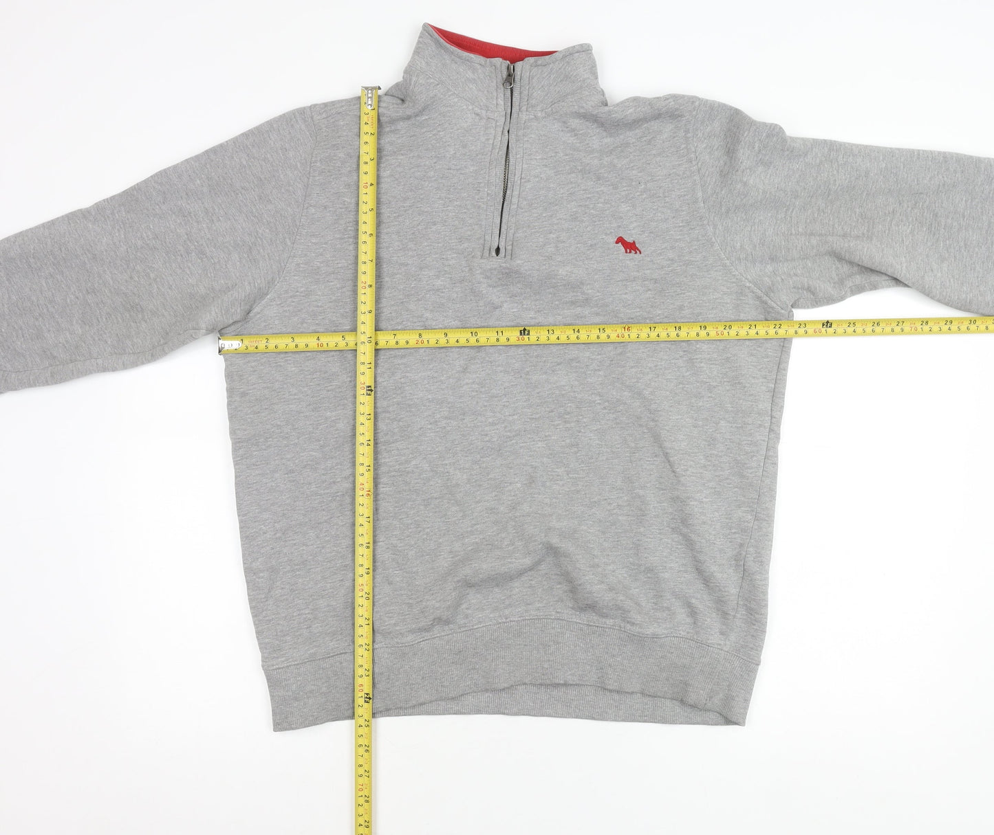 Jack Russell Men's Grey M 1/4 Zip Sweatshirt High Neck Logo