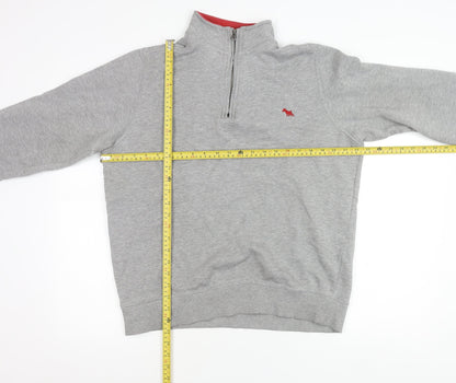 Jack Russell Men's Grey M 1/4 Zip Sweatshirt High Neck Logo