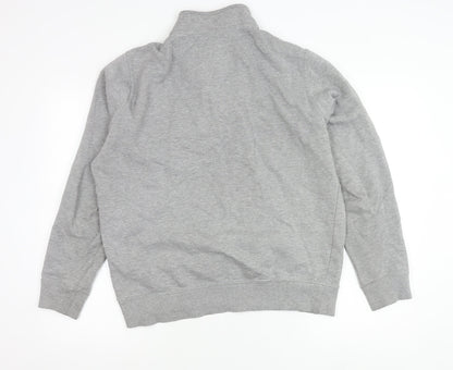 Jack Russell Men's Grey M 1/4 Zip Sweatshirt High Neck Logo