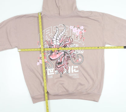Mens UK Size M boohooMAN Pink Pullover Hoodie