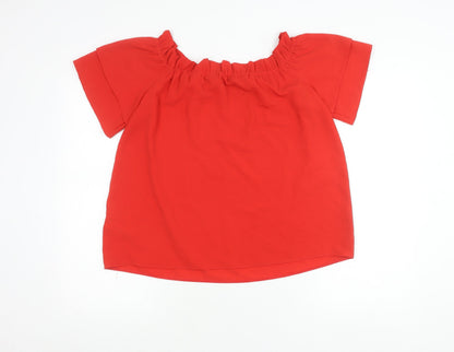 Womens UK Size 12 Dorothy Perkins Red Basic Blouse