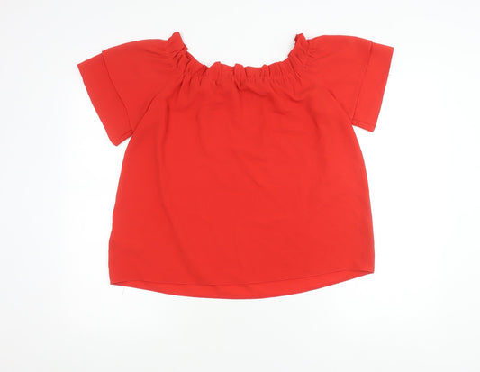 Womens UK Size 12 Dorothy Perkins Red Basic Blouse