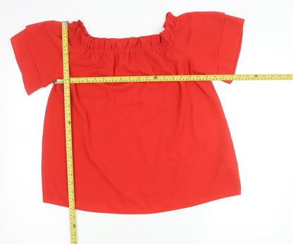 Womens UK Size 12 Dorothy Perkins Red Basic Blouse