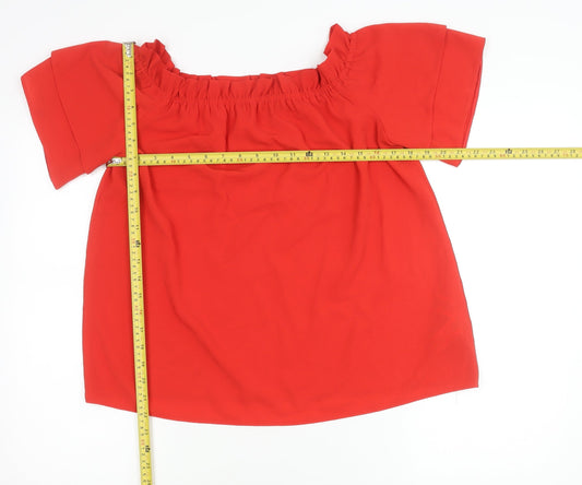 Womens UK Size 12 Dorothy Perkins Red Basic Blouse