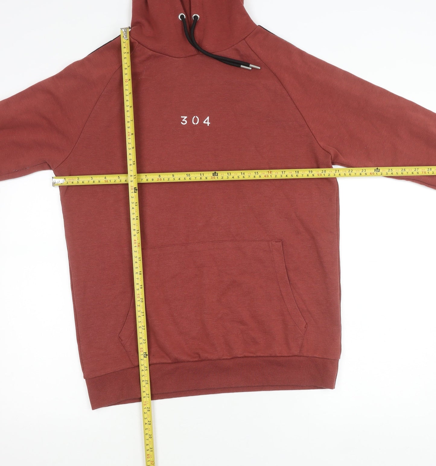 304 Men’s Brown Pullover Hoodie Size L Regular Fit Hooded Sweatshirt