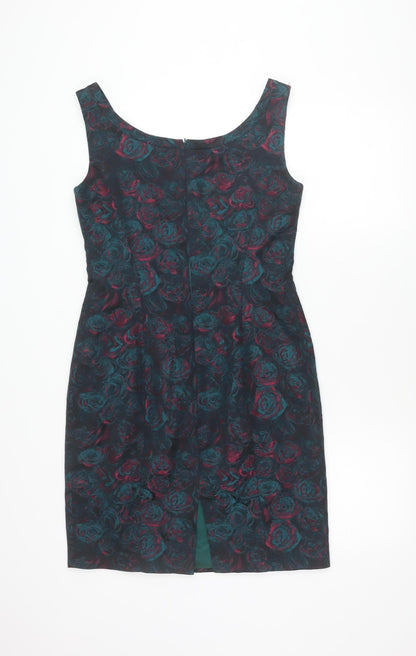 Jigsaw Womens Multicoloured Floral Sheath Dress Size 12 Cocktail Party