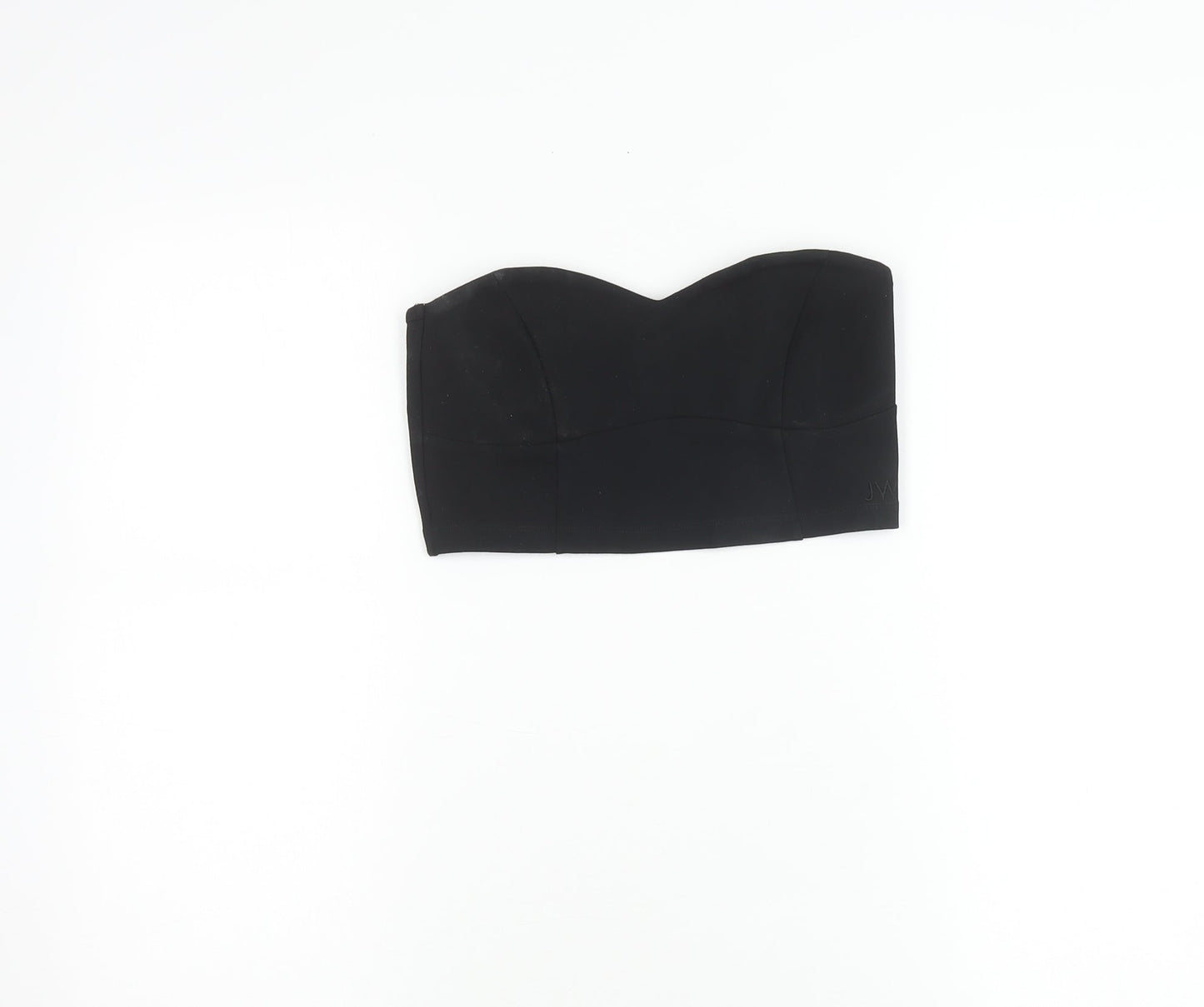 Jack Wills Womens Black Strapless Cropped Sweetheart Top Size 10