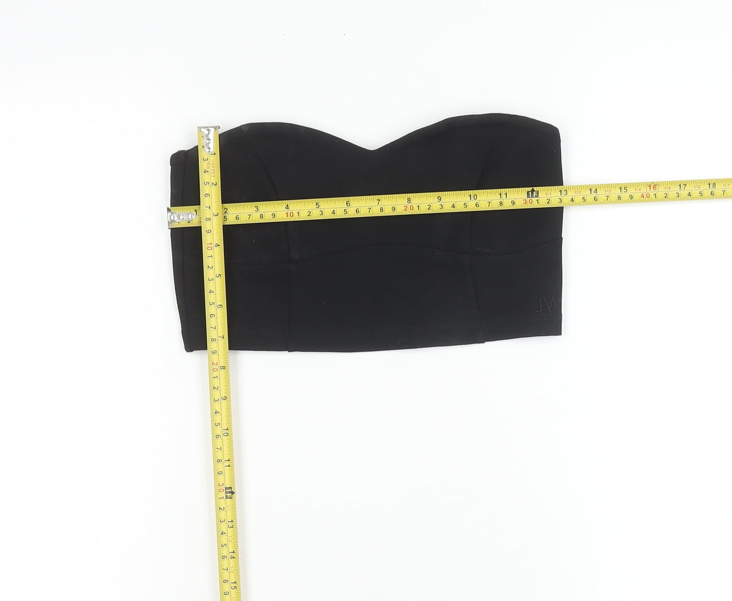 Jack Wills Womens Black Strapless Cropped Sweetheart Top Size 10