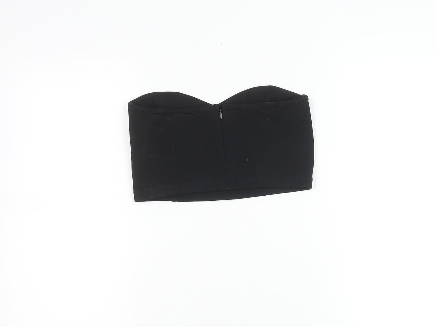 Jack Wills Womens Black Strapless Cropped Sweetheart Top Size 10