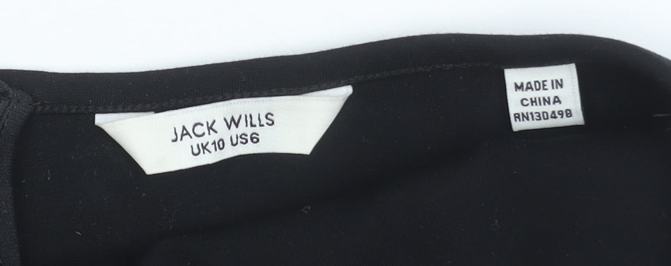 Jack Wills Womens Black Strapless Cropped Sweetheart Top Size 10