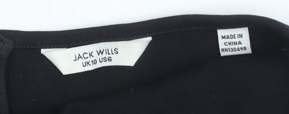Jack Wills Womens Black Strapless Cropped Sweetheart Top Size 10