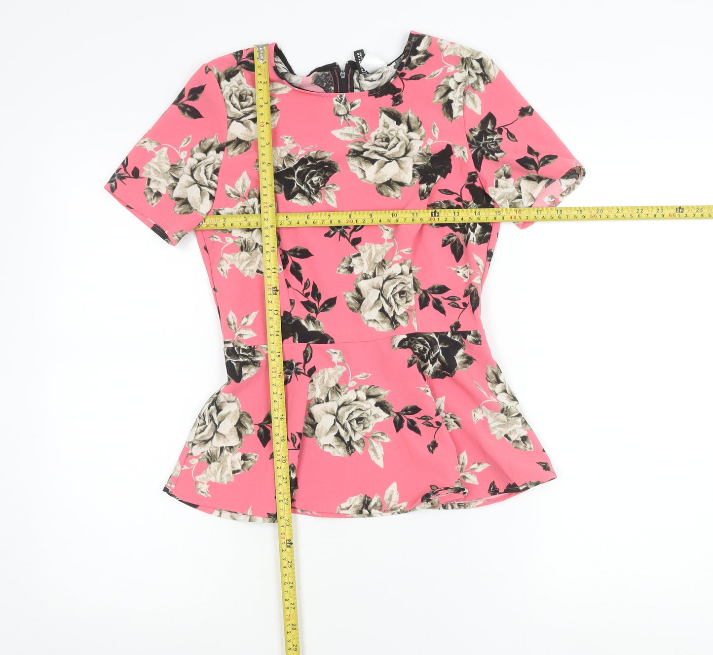 Womens UK Size 10 H&M Pink Tunic Blouse