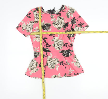 Womens UK Size 10 H&M Pink Tunic Blouse