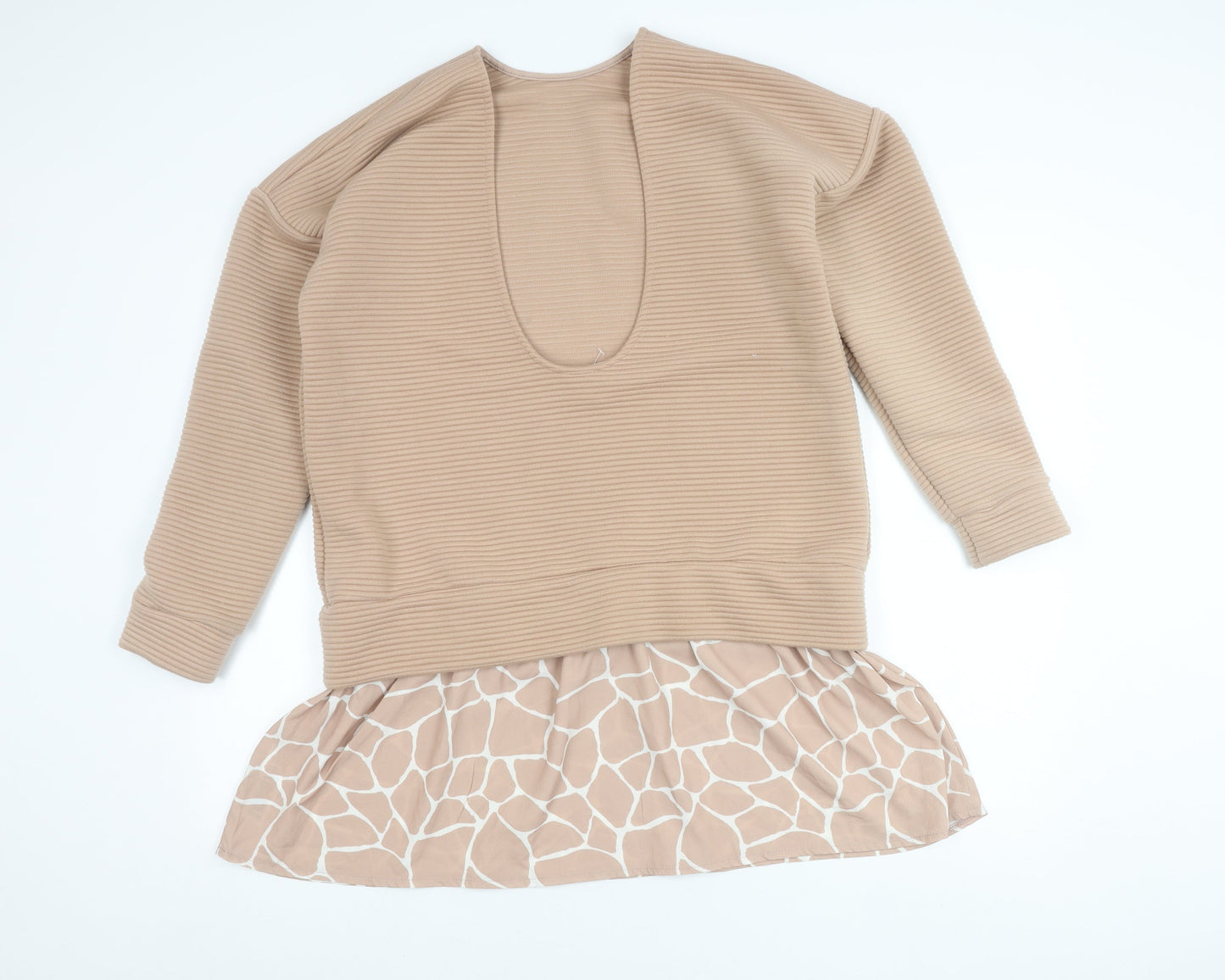 Womens UK Size 10 ASOS Beige Tunic Blouse