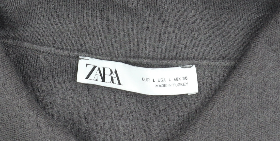 Womens UK Size L Zara Grey Basic Jacket