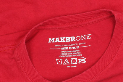 MakerOne Men’s Red Medium Linux Robot Graphic T-Shirt