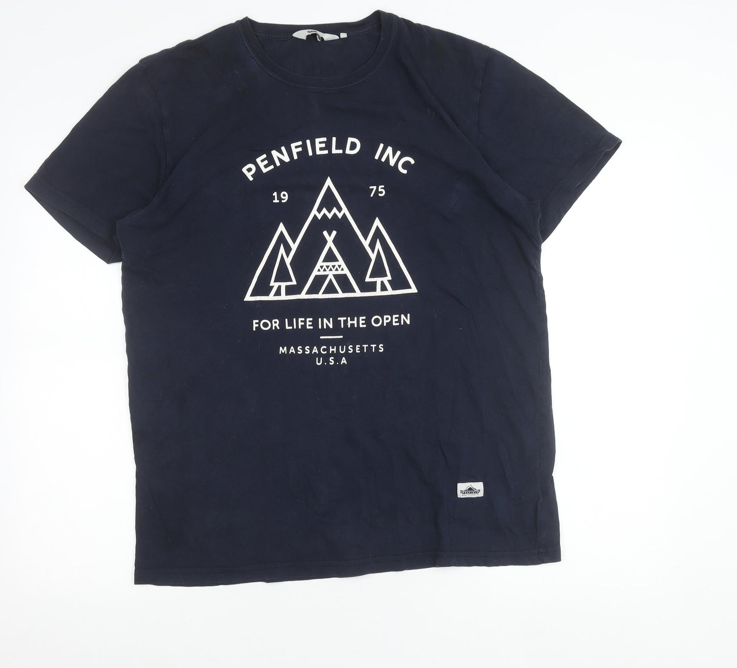 Penfield Men's Blue Graphic Outdoor T-Shirt Size L Regular Fit