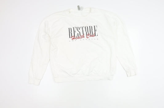 Womens UK Size 14 ASOS White Pullover Sweatshirt