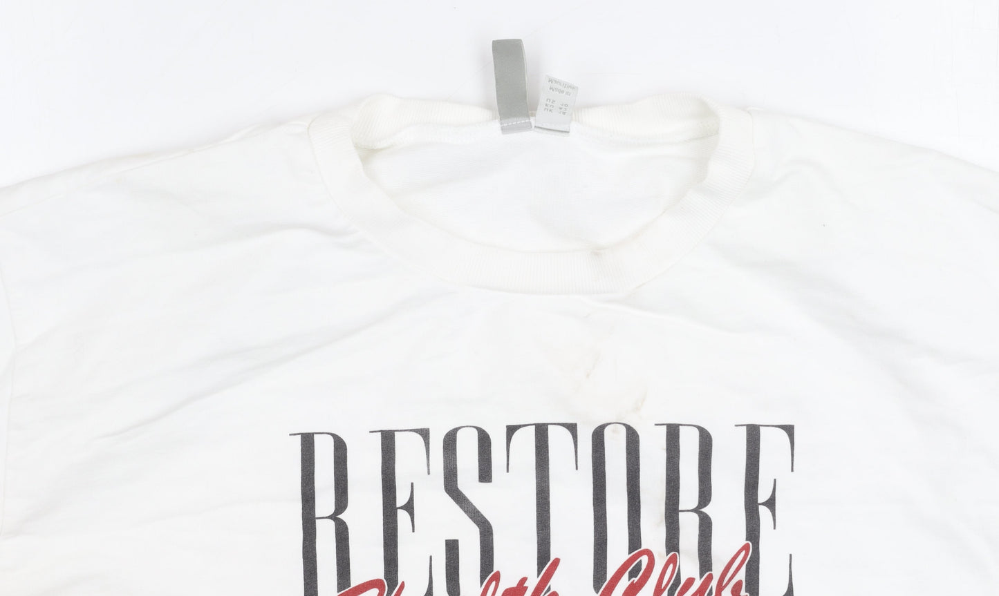 Womens UK Size 14 ASOS White Pullover Sweatshirt