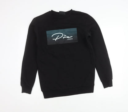 Prè London Men’s Black XS Crew Neck Logo Graphic Sweatshirt