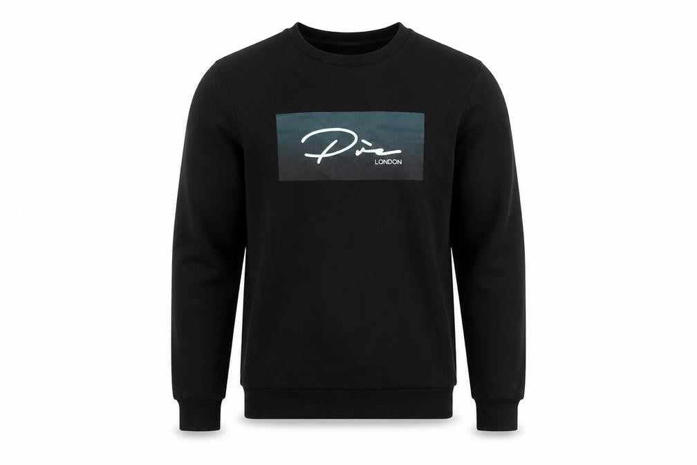 Prè London Men’s Black XS Crew Neck Logo Graphic Sweatshirt