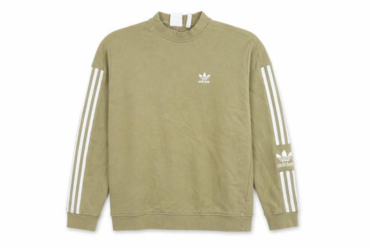 Front view of Adidas women’s green pullover sweatshirt s regular fit logo sportswear