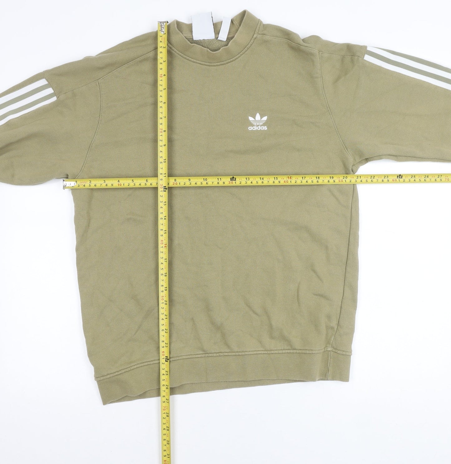 Adidas Womens Green Pullover Sweatshirt S Regular Fit Logo Sportswear