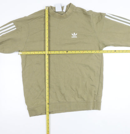 Adidas Womens Green Pullover Sweatshirt S Regular Fit Logo Sportswear