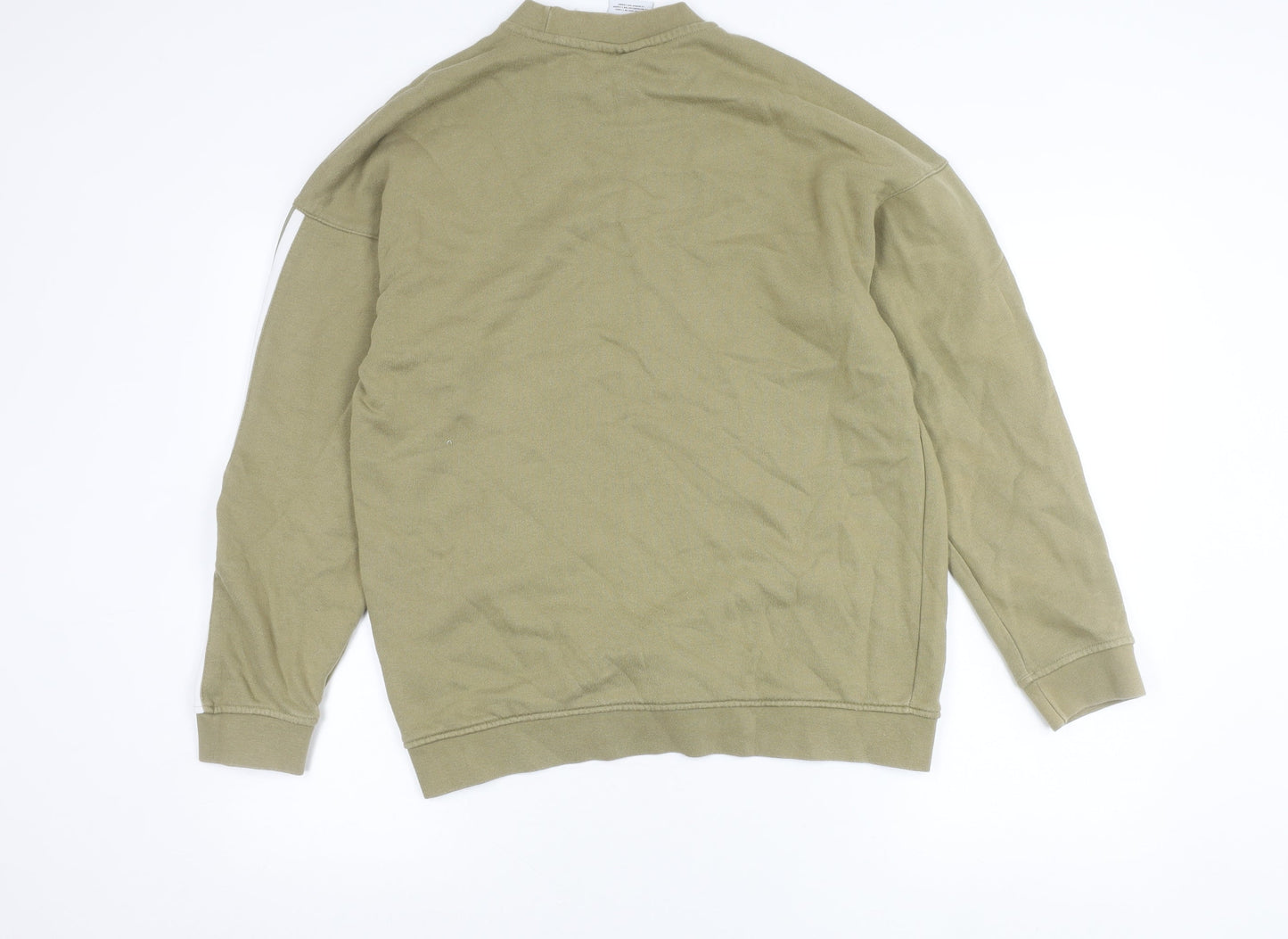 Adidas Womens Green Pullover Sweatshirt S Regular Fit Logo Sportswear