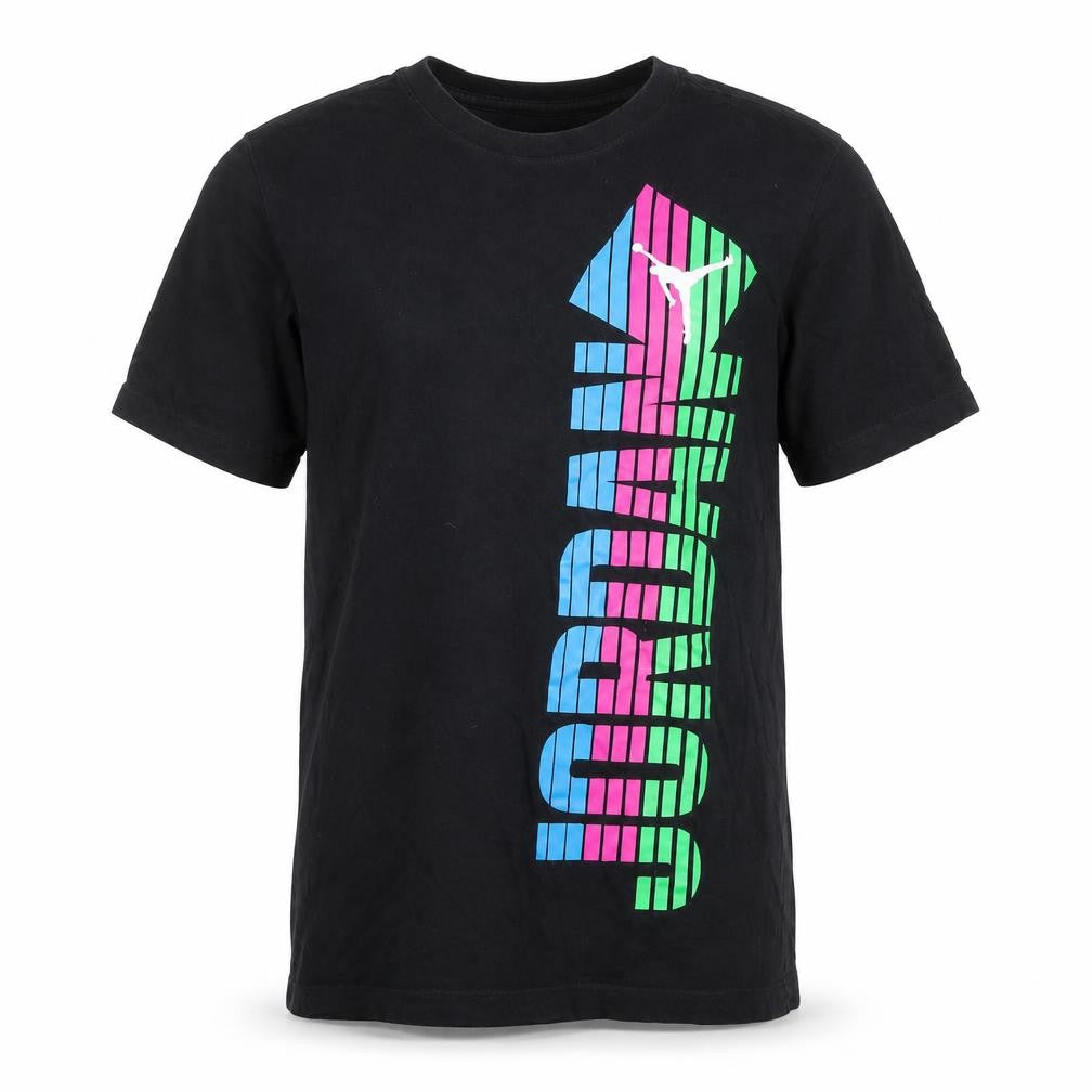 Front view of Jordan men’s black graphic logo t-shirt m short sleeve cotton sportswear
