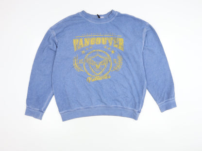 H&M Divided Womens Blue Graphic Print Sweatshirt Size S