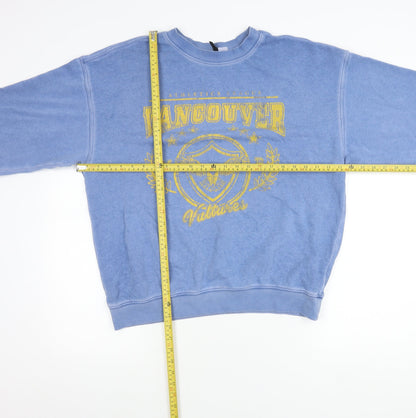 H&M Divided Womens Blue Graphic Print Sweatshirt Size S