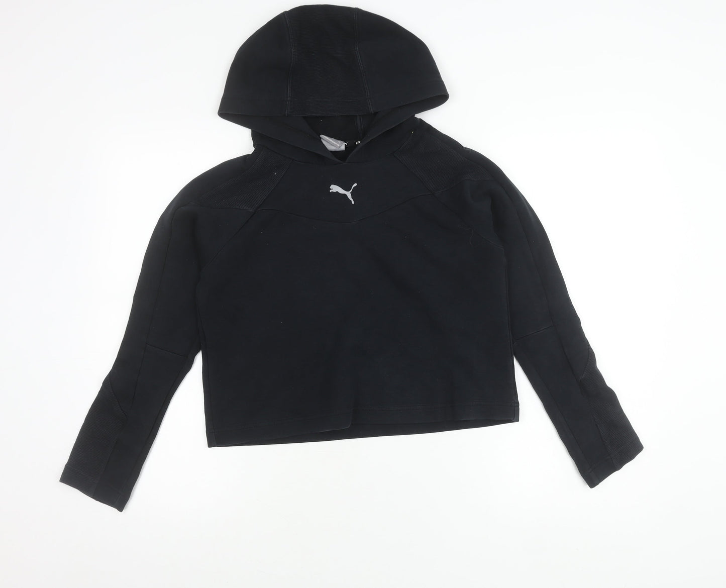 Puma Girls Black XS Pullover Hoodie Long Sleeve Sportswear