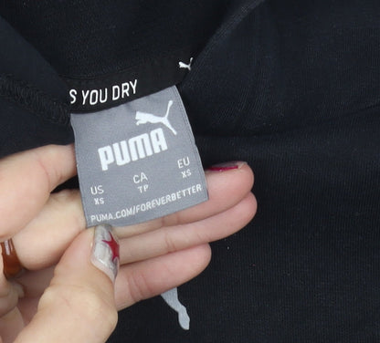 Puma Girls Black XS Pullover Hoodie Long Sleeve Sportswear