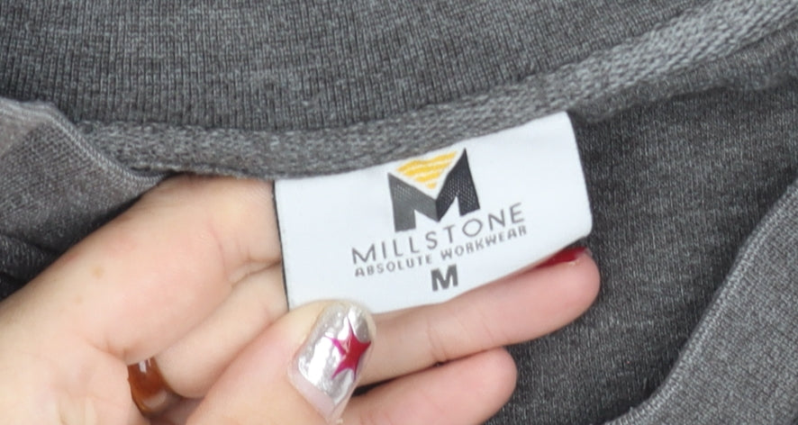 Millstone Men’s Grey V-Neck Sweatshirt Size M Workwear Fleece
