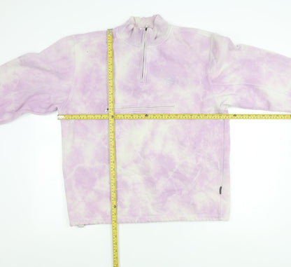 Adidas Women’s Purple Tie-Dye 1/4 Zip Sweatshirt Size 14 Zip Pocket