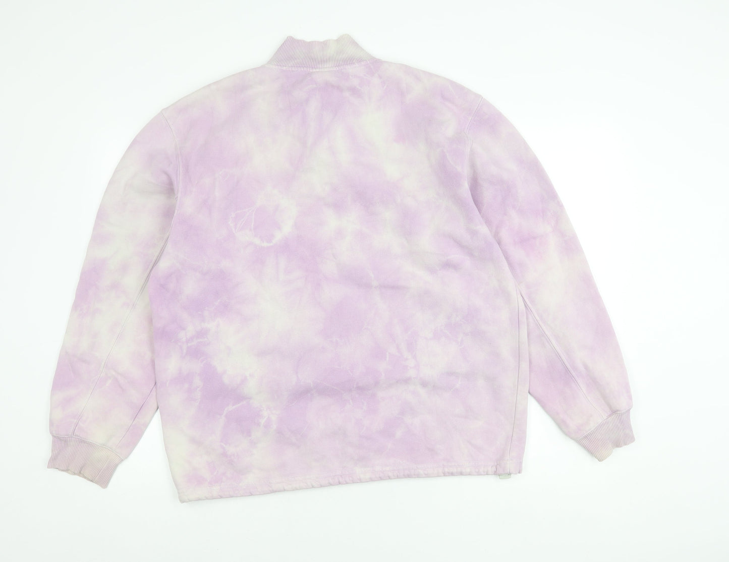 Adidas Women’s Purple Tie-Dye 1/4 Zip Sweatshirt Size 14 Zip Pocket